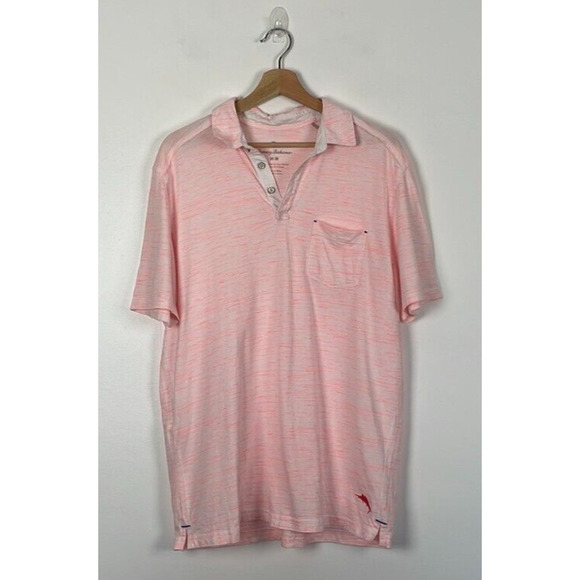 Tommy Bahama Other - Tommy Bahama Men's Polo Sleeve Shirt Pink Beach Blast Electric Coral Medium